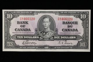 1937 Canada.  ($10) Ten Dollars.  Series Y/d.  Gordon - Towers.