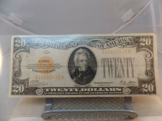 1928 United States $20 Dollar Small Size Gold Certificate Note