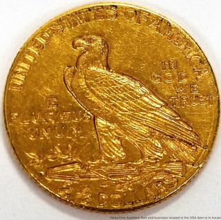 1914 D Indian Head Quarter Eagle $2.  5 American Gold Coin 3