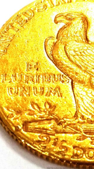 1914 D Indian Head Quarter Eagle $2.  5 American Gold Coin 4