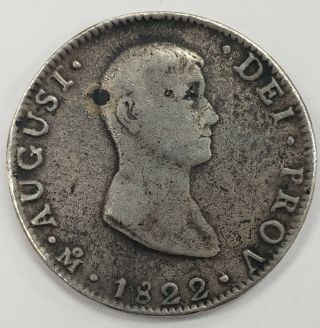 1822 - Mo Jm Imperial Mexico August Iturbide 8 Reales Silver