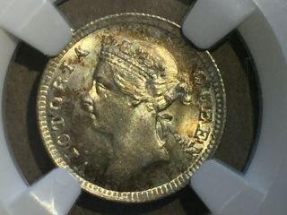 Victoria Queen Hong Kong 5 Cents 1898 NGC MS64 Silver Coin 7