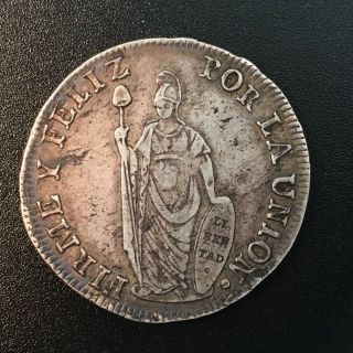 1838 NORTH PERU 8 REALES Silver coin LIMA Nor - Peruano M 8R 3