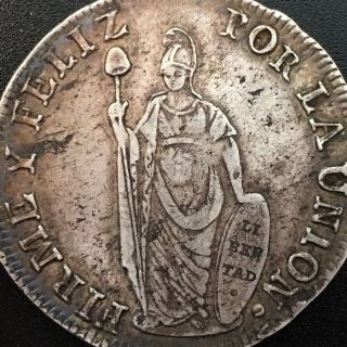 1838 NORTH PERU 8 REALES Silver coin LIMA Nor - Peruano M 8R 4
