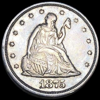 1875 - S Twenty Cents About Uncirculated High End Collectible San Fran Coin Nr