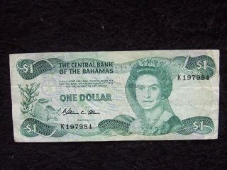 1974 Bahamas $1.  00 Central Bank Of Bahamas Great And Valuable Paper Currency,