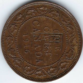 Canada " C.  A.  Ltd / 3 " With Square Countermark On 1916 Large Cent Inv 91