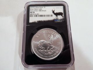 2018 South Africa Silver Krugerrand Ngc Ms70 First Day Issue Tumi Tsehlo Signed