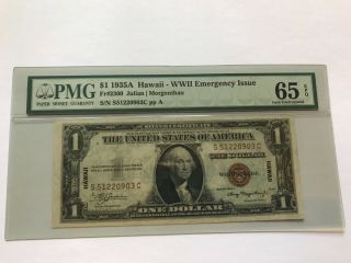 Fr.  2300 $1 1935 A Hawaii Wwii Emergency Issue 65 Gem Uncirculated Epq Currency