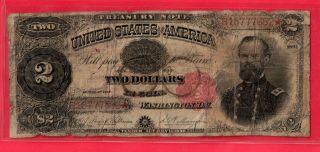 1891 $2.  00 Treasury Note Rare