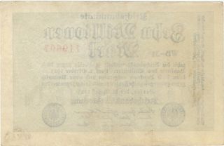 1923 10 MILLION MARK GERMANY REICHSBANKNOTE GERMAN BANKNOTE NOTE BANK BILL CASH 2