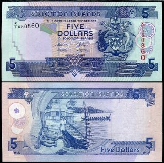 Solomon Islands 5 Dollars Nd 2004 / 2017 P 26 X/1 Replacement Sign Unc