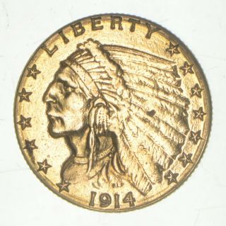 $2.  50 United States 90 Us Gold Coin - 1914 - D Indian - 030