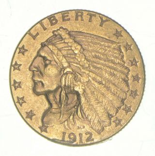 $2.  50 United States 90 Us Gold Coin - 1912 Indian - 029