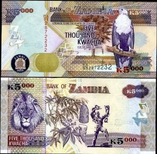 Zambia 5000 5,  000 Kwacha 2003 P 45 Unc