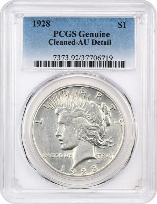 1928 $1 Pcgs Au Details (cleaned) - Peace Silver Dollar