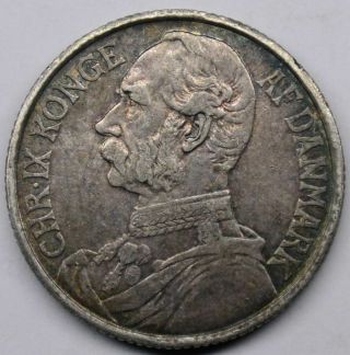 40 Cents / 2 Francs - Christian Ix Danish West Indies Coin 9.  86g 26.  9mm [sz10]