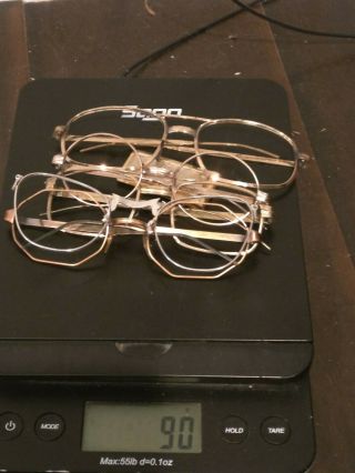 90 Grams 12k 14k Gf Gold Filled Eye Glass Frames Scrap Gold Recovery