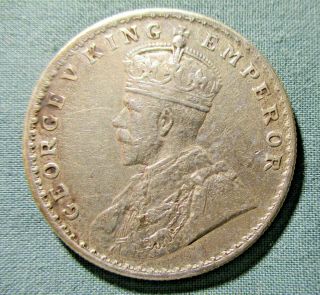 1917 India 1 Rupee Silver Coin - Great Britain George V