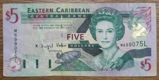 Eastern Caribbean States - $5 Five Dollars - De La Rue