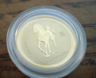 1/10 Oz Gold Horse Australian Lunar 1/10 Ounce Series I