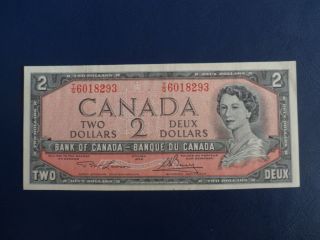 1954 Canada 2 Dollar Bank Note - Lawson/bouey - Tg6018293 - Ef Cond.  18 - 156