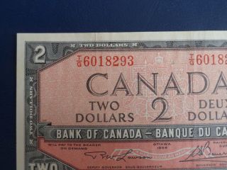 1954 Canada 2 Dollar Bank Note - Lawson/Bouey - TG6018293 - EF Cond.  18 - 156 2