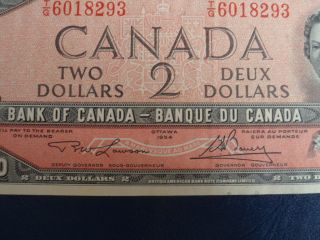1954 Canada 2 Dollar Bank Note - Lawson/Bouey - TG6018293 - EF Cond.  18 - 156 3