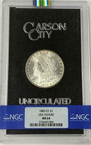 1883 - Cc $1 Morgan Silver Dollar Ngc Ms64 (no Box & No)