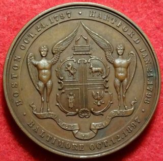 1897 Centennial Medal for a Baltimore Masonic Chapter Bronze Royal Arch Mason 2