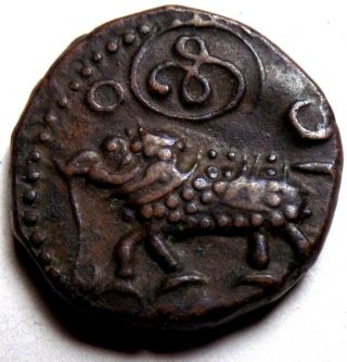 Mysore State - India 20 Cash - Krishna Raja Wodeyar - Tipu Sultan Copper Coin 2s