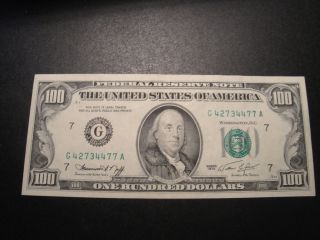 (1) $100.  00 Series 1974 Federal Reserve Note Au Ccirculated