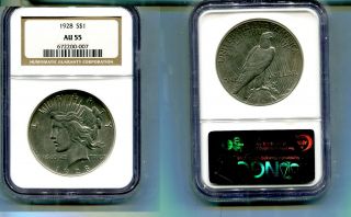 1928 P Peace Silver Dollar Ngc Au 55 5341m