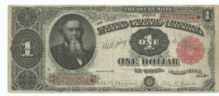 1891 $1 One Dollar Large Treasury Note Very Fine