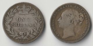 1881 Great Britain 1 Shilling Silver Coin