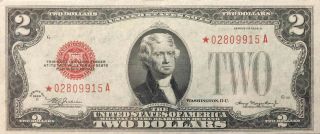 1928 2 Dollar Star Note Red Seal W Hard Case