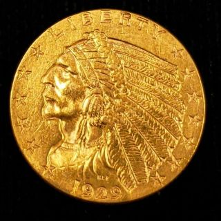 1929 Us American Indian Head Quarter Gold Eagle $2.  5 Collector Coin 9ihqe2901