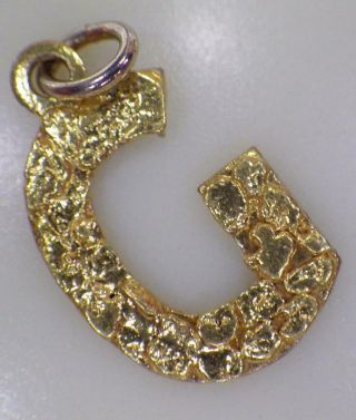 22k Gold Natural Nuggets Alaska Initial " G " Pendant Charm.  637 Grams Custom