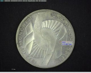 1972 - G Germany Silver 10 Mark Olympics (knot) Au - Unc Coin