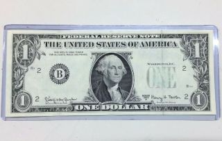 $1 Obstruction Error Note Missing Serial Number & Treasury Seal Low Ink Misprint