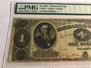 1891 $1 Treasury Note FR 351 PMG 15 Choice Fine MINOR REPAIR 2
