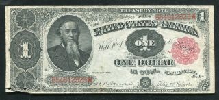 Fr.  352 1891 $1 One Dollar “stanton” Treasury Note Very Fine