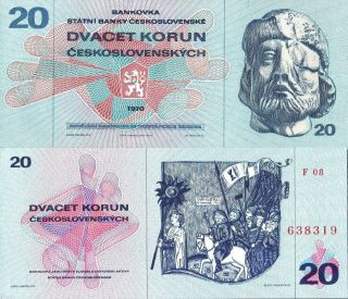 Czechoslovakia 1970,  20 Korun,  Banknote Unc