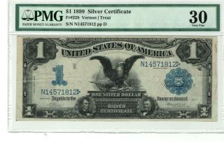 1899 One Dollar Silver Certificate Pmg Vf30 Fr 228 Vernon Treat $1 Very Fine