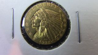 1928 Indian Head Quarter Eagle $2.  50 Gold Coin Bu