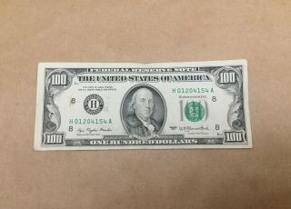 1977 (h) $100 One Hundred Dollar Bill Federal Reserve Note Old Crisp
