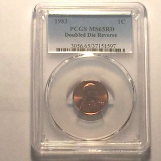 1983 Doubled Die Reverse Lincoln Cent Pcgs Ms 65 Red P.  Q.  Looks Better