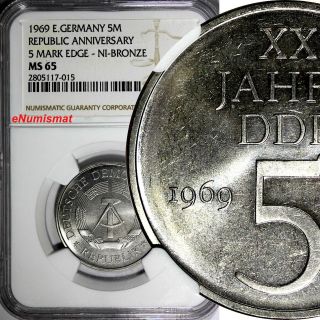 Germany - Democratic Republic 1969 5 Mark Mintage - 12,  741 Ngc Ms65 Km 22.  1a