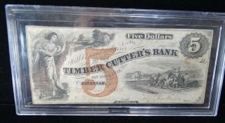 1888 Five Dollar Bank Note From The Timer Cutter 