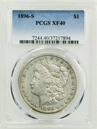 1896 - S Morgan Dollar PCGS EF - 40,  Large,  Tough Date,  Silver Coin [3348.  025] 3